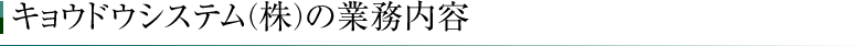 キョウドウシステム(株)の業務内容